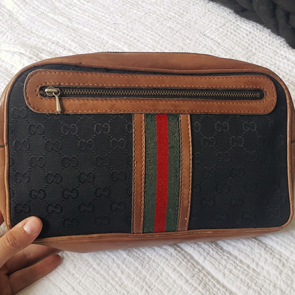 RARE Vintage Gucci Clutch in RARE Black Monogram